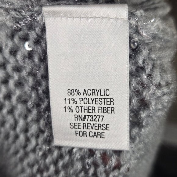 Apt 9 Size XL Bundle of 2 Loose Knit Sweaters Sequin Stripes Round Neck - Picture 8 of 15